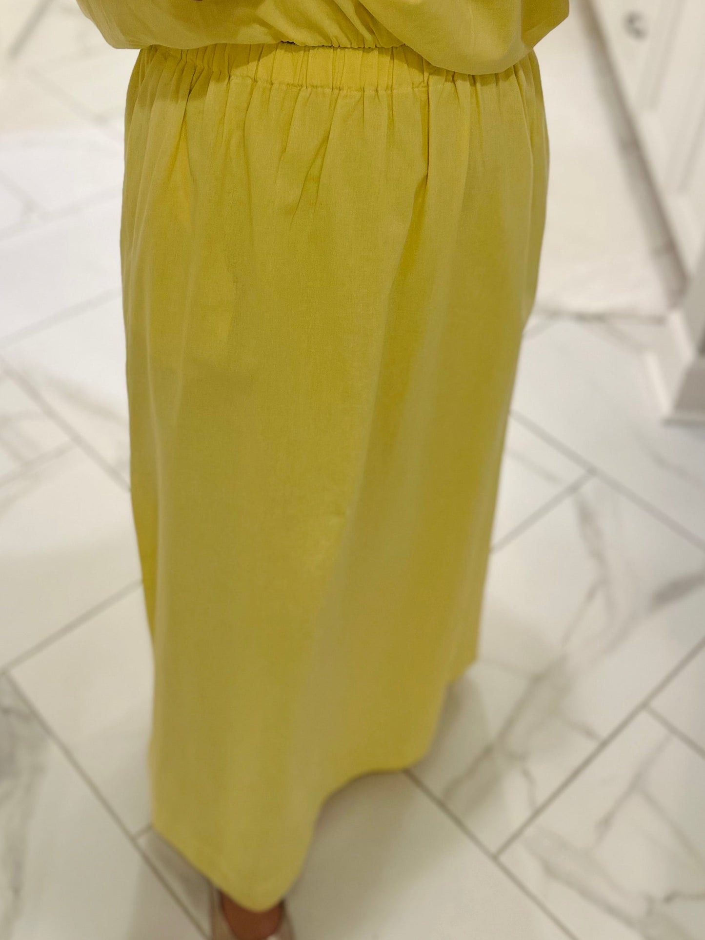 The Daisy Yellow Knit Top + Skirt Set