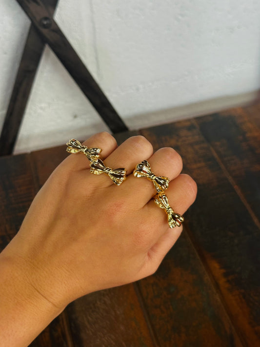 Gold Bow Ribbon Ring