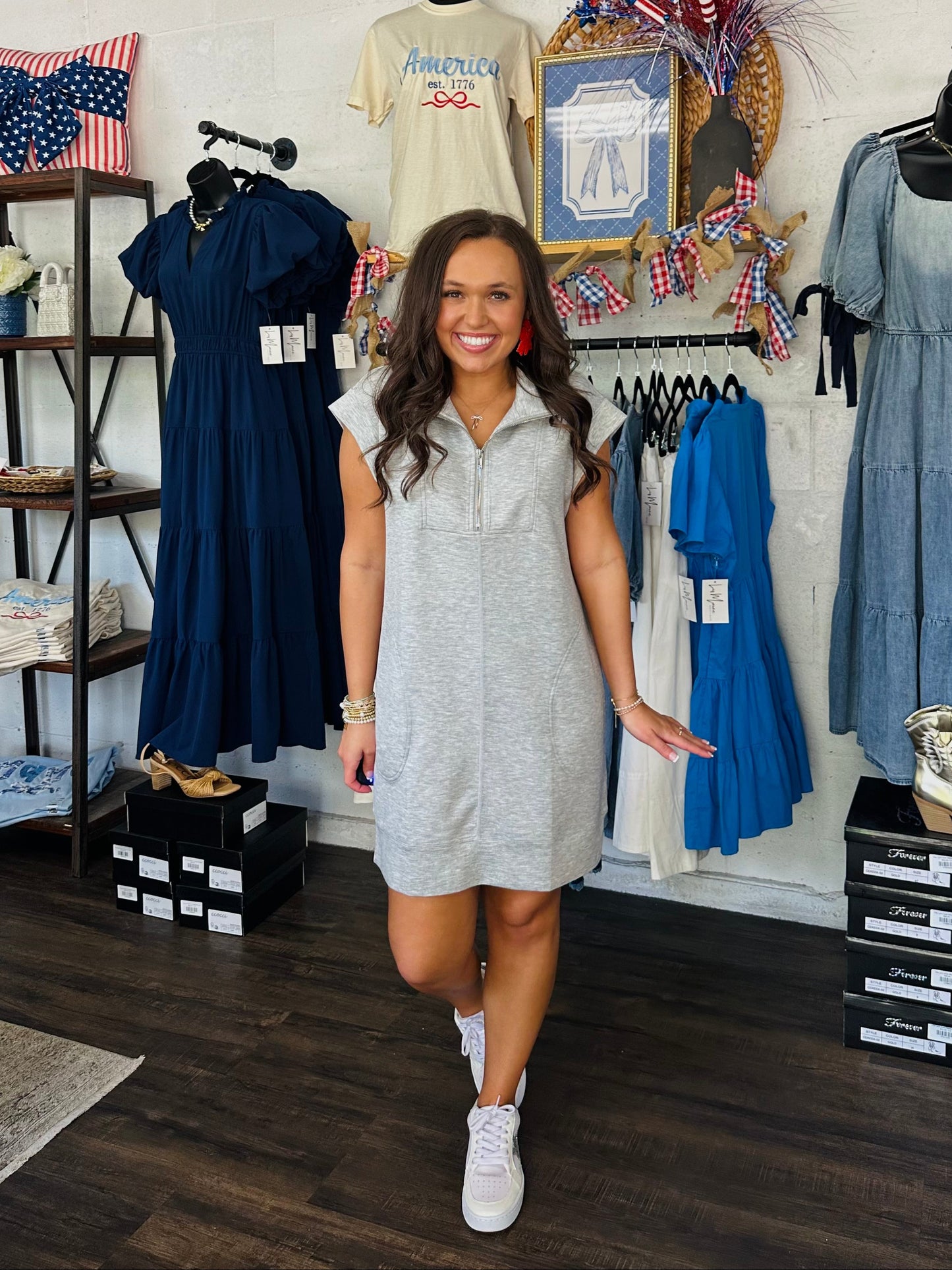 The Annie Grey Quarter Zip Dress
