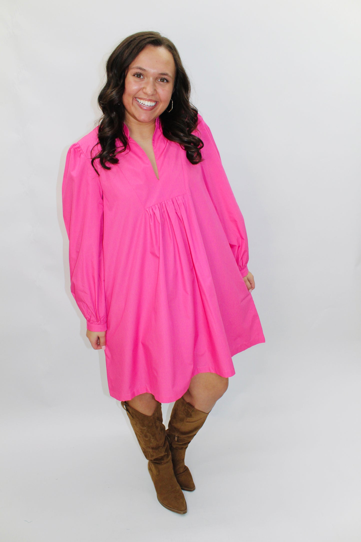 The Dixie Bubble Gum Pink Shirt Dress