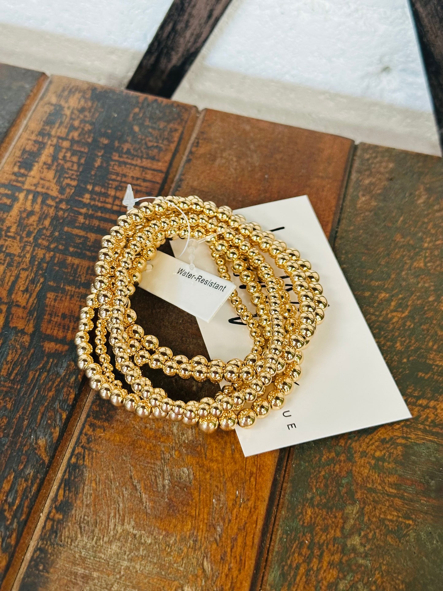 Gold Beaded Bracelet Set