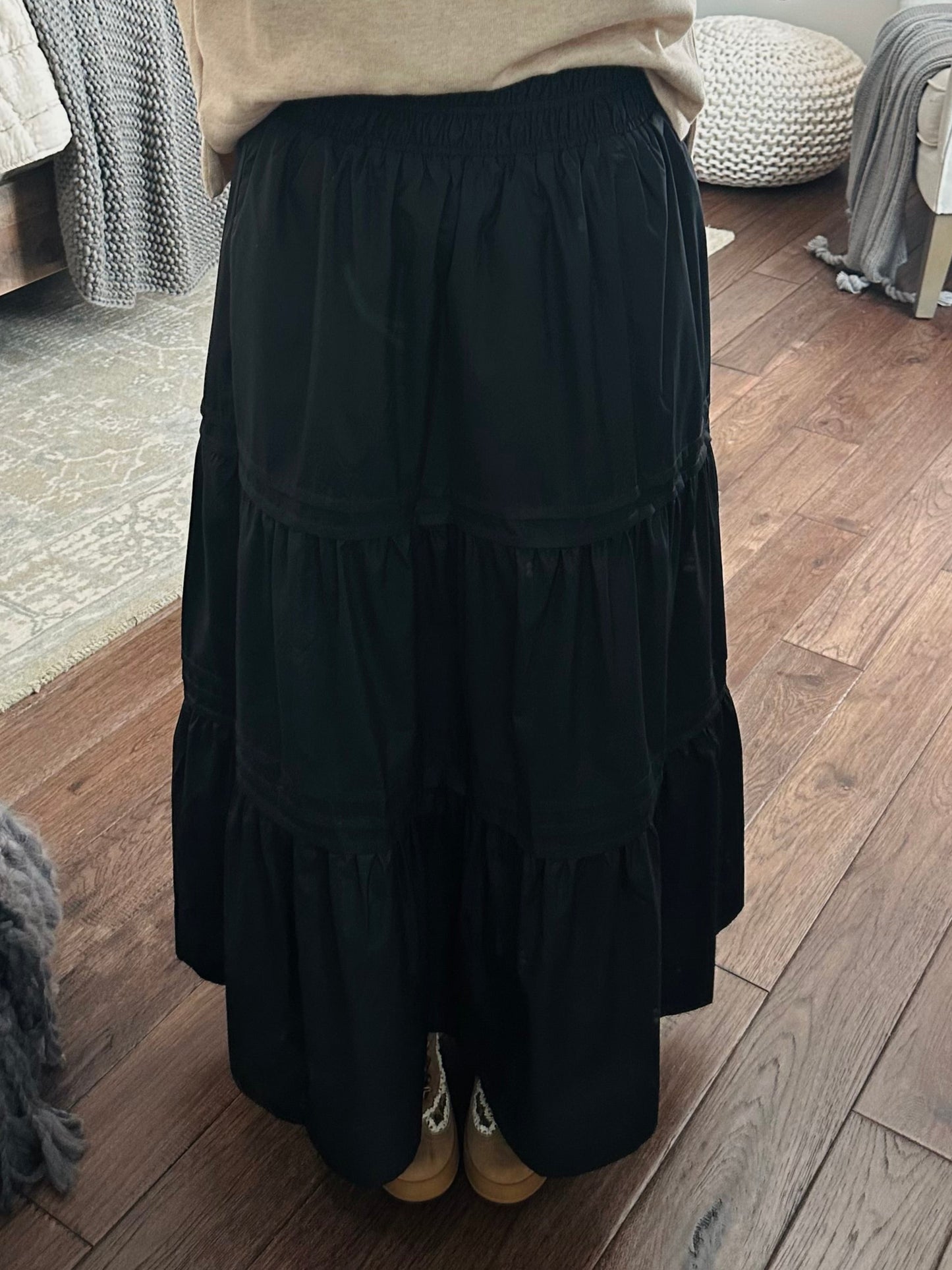 The Ruth Black Maxi Skirt