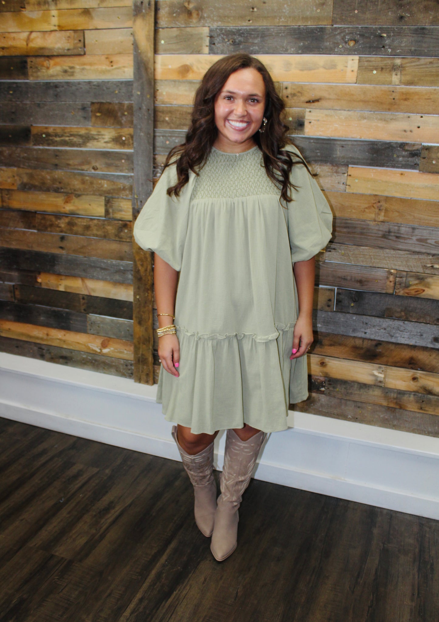 The Sage Puff Sleeve Tiered Dress