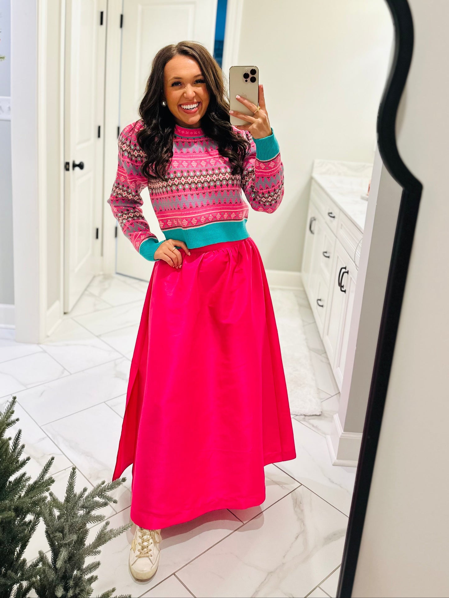 The Caryn Fuchsia Pink Maxi Skirt
