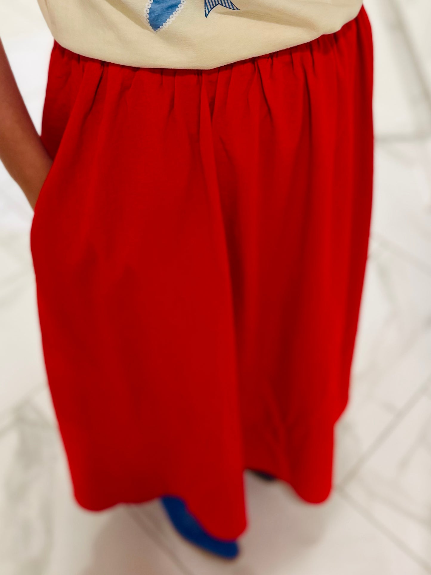 The Raya Red Midi Skirt