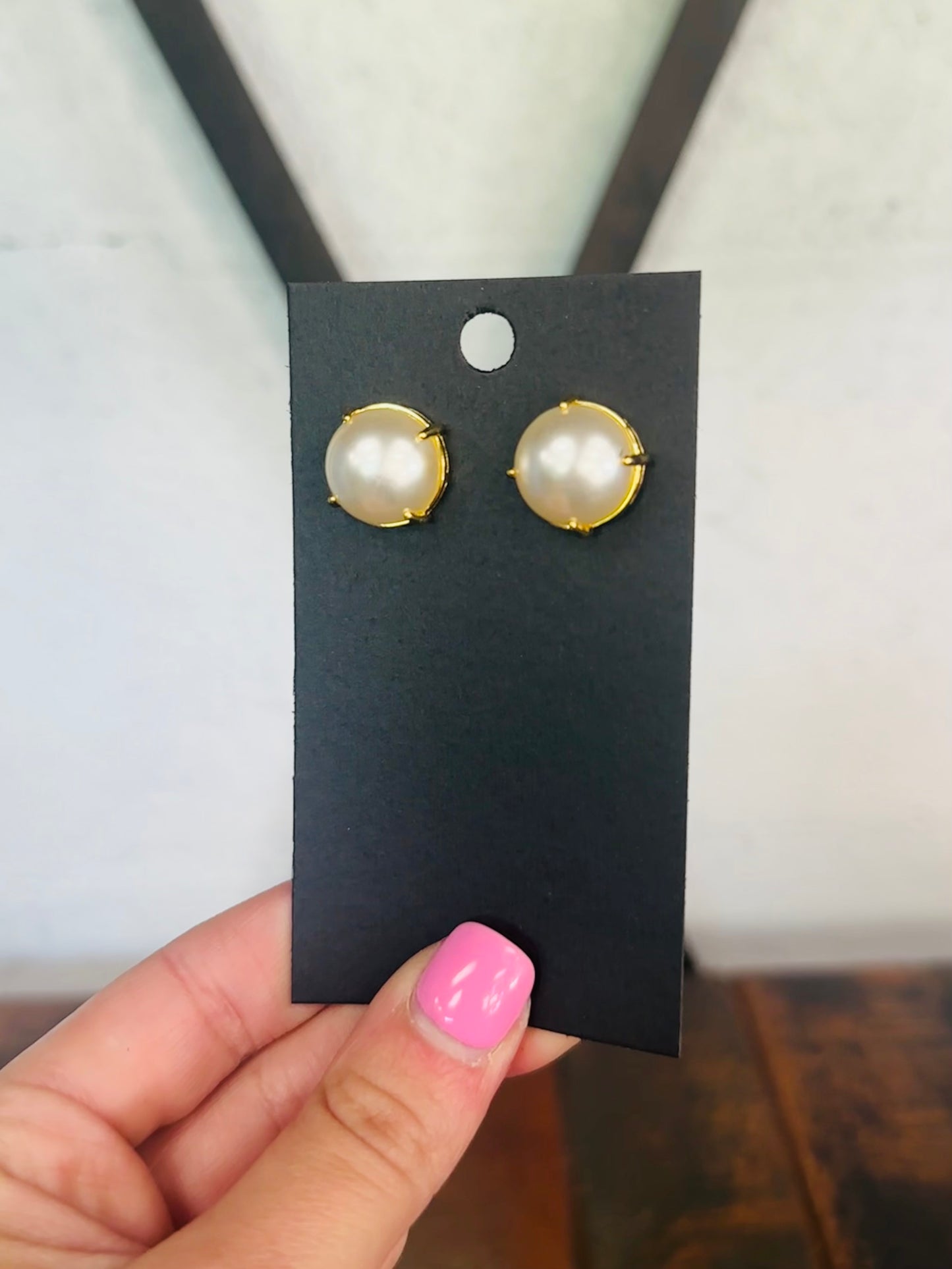 18K Gold Plated Pearl Stud Earring