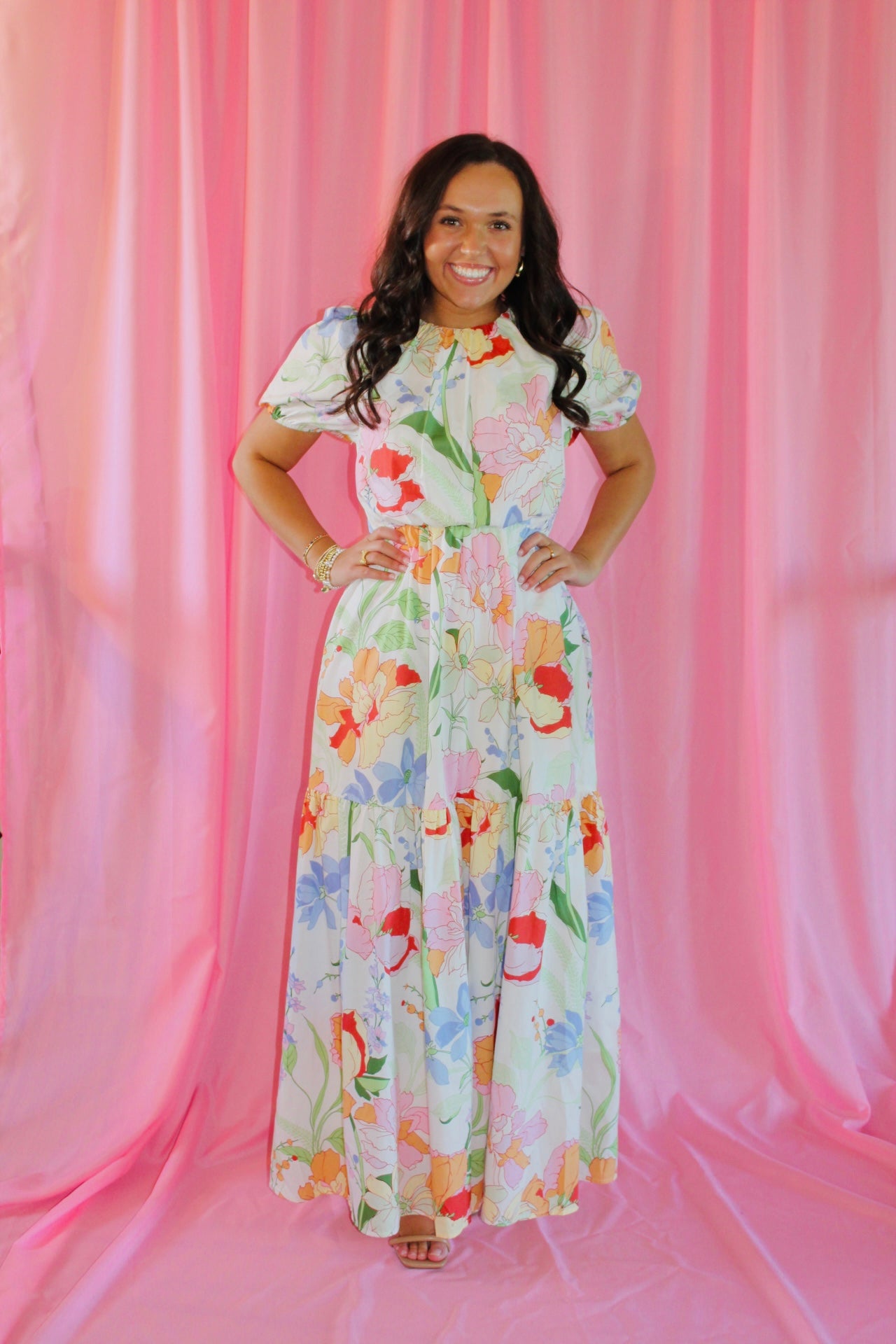 The Clara Floral Garden Tiered Maxi Dress