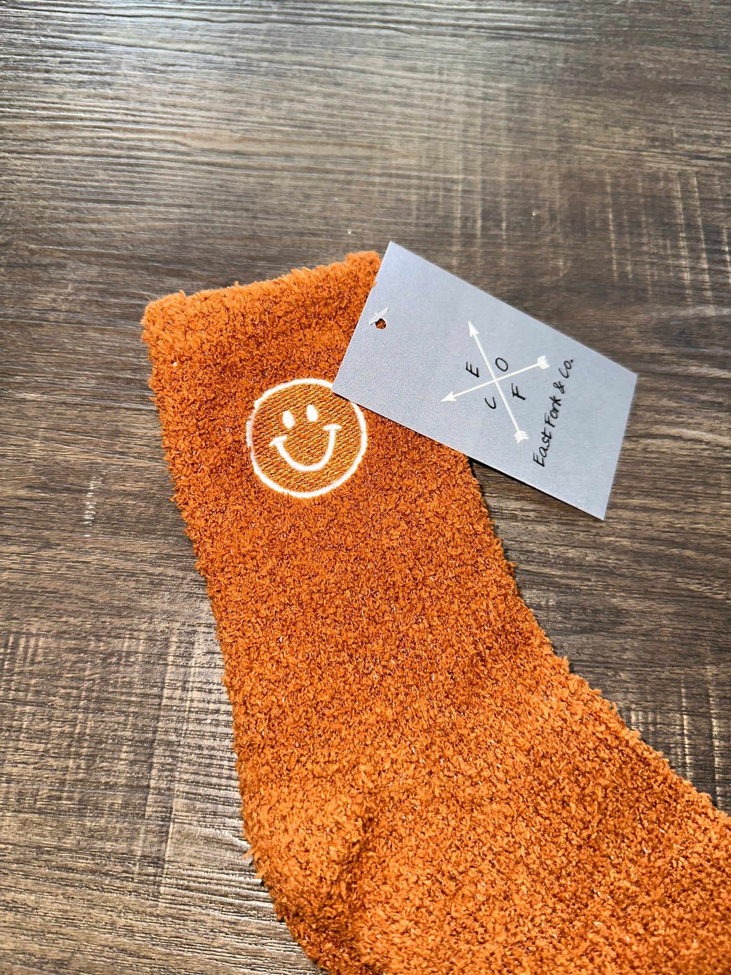 Plush Smiley Face Socks