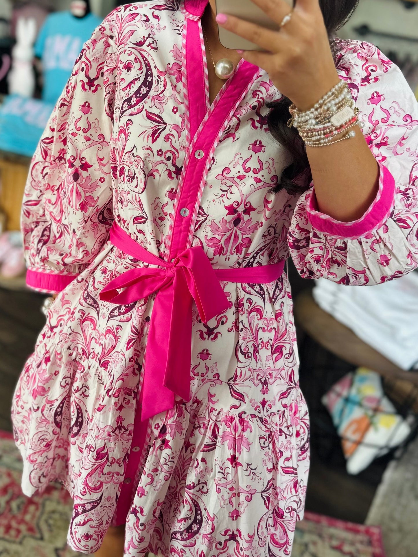 The Liv Pink Paisley Printed Dress