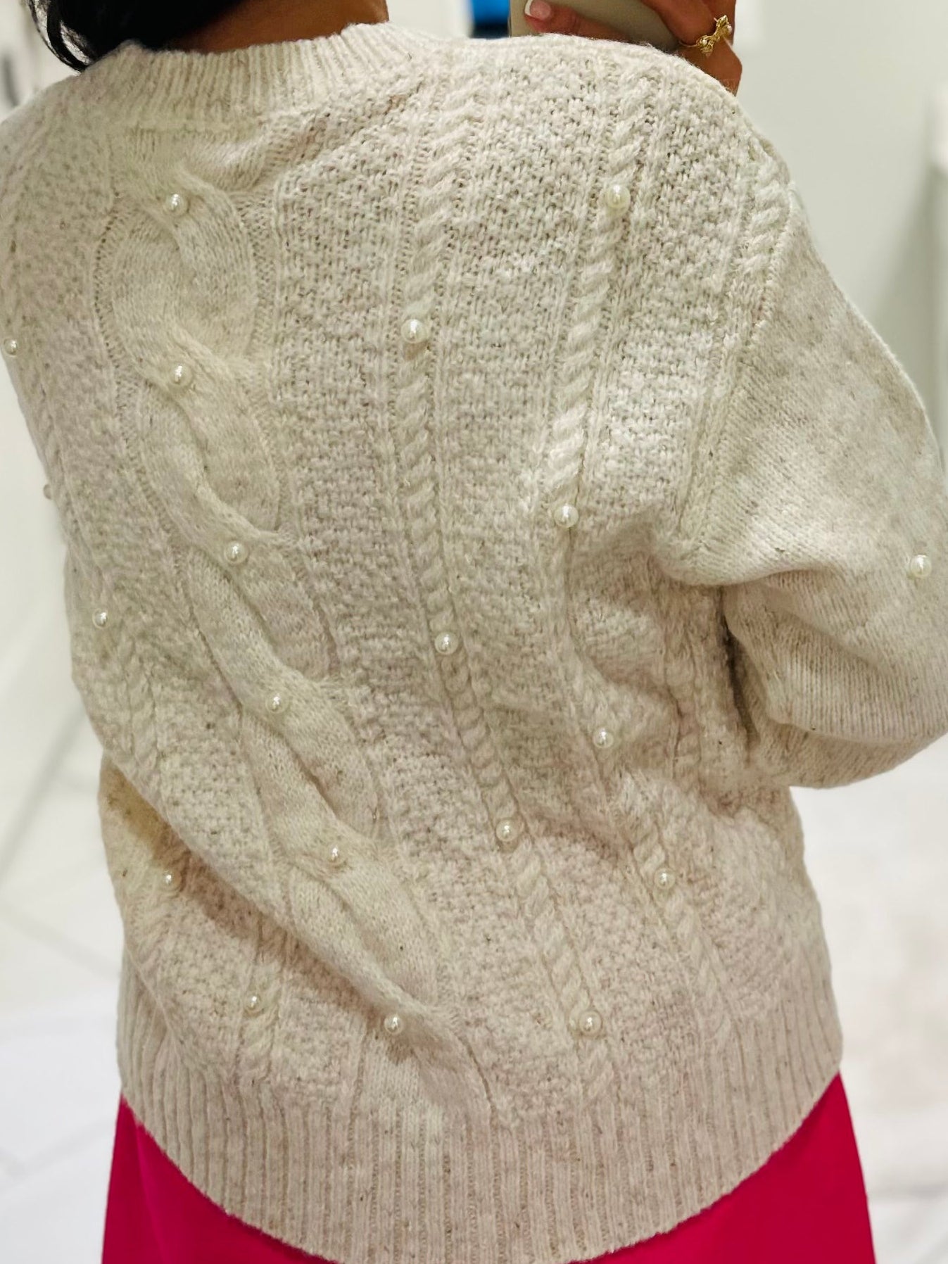 The Wynter Oatmeal Pearl Sweater