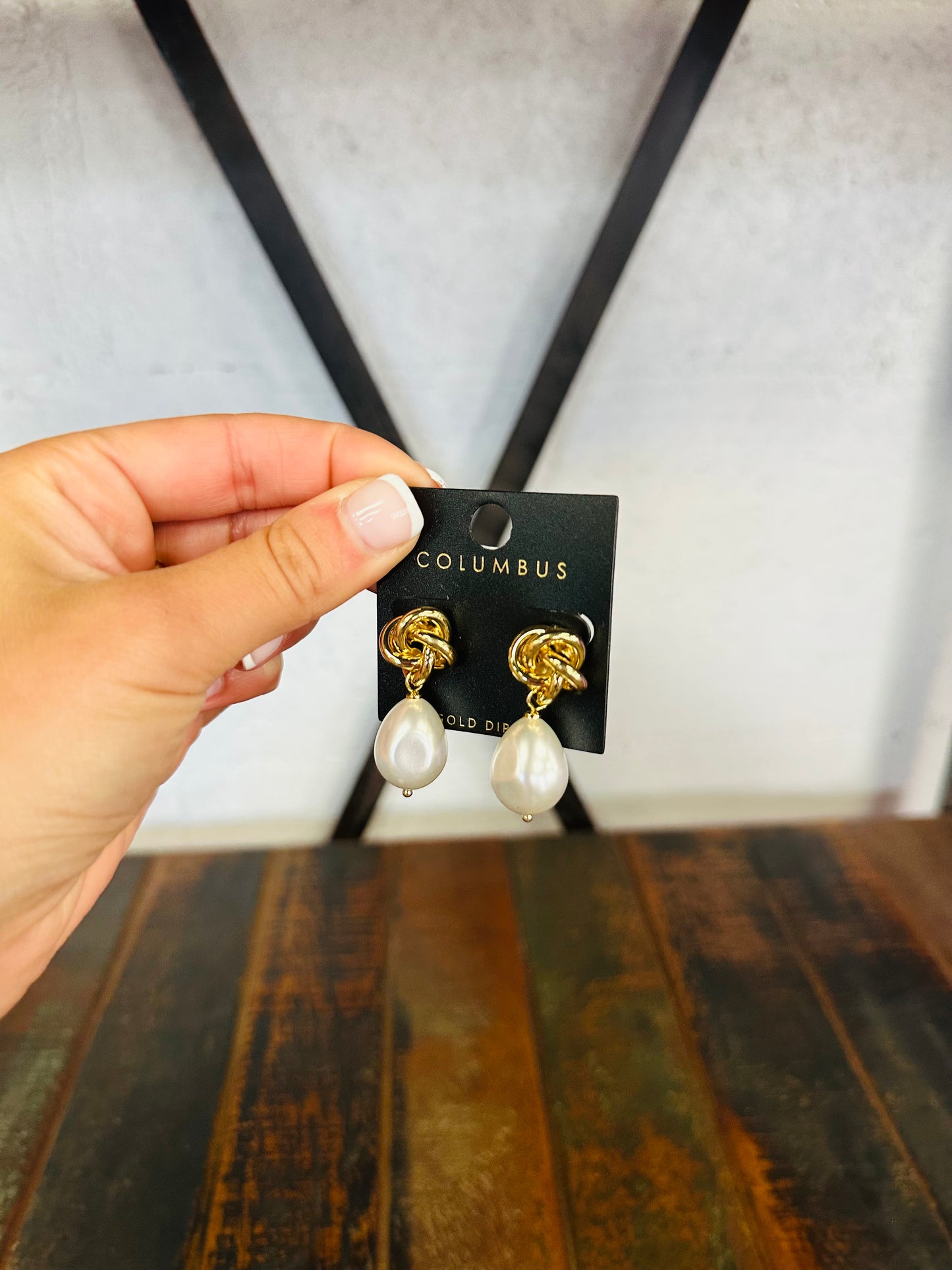 Pearl Drop Love Knot Earring