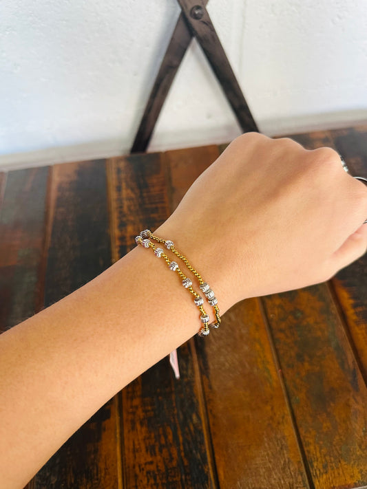 Two Tone Bracelet Set