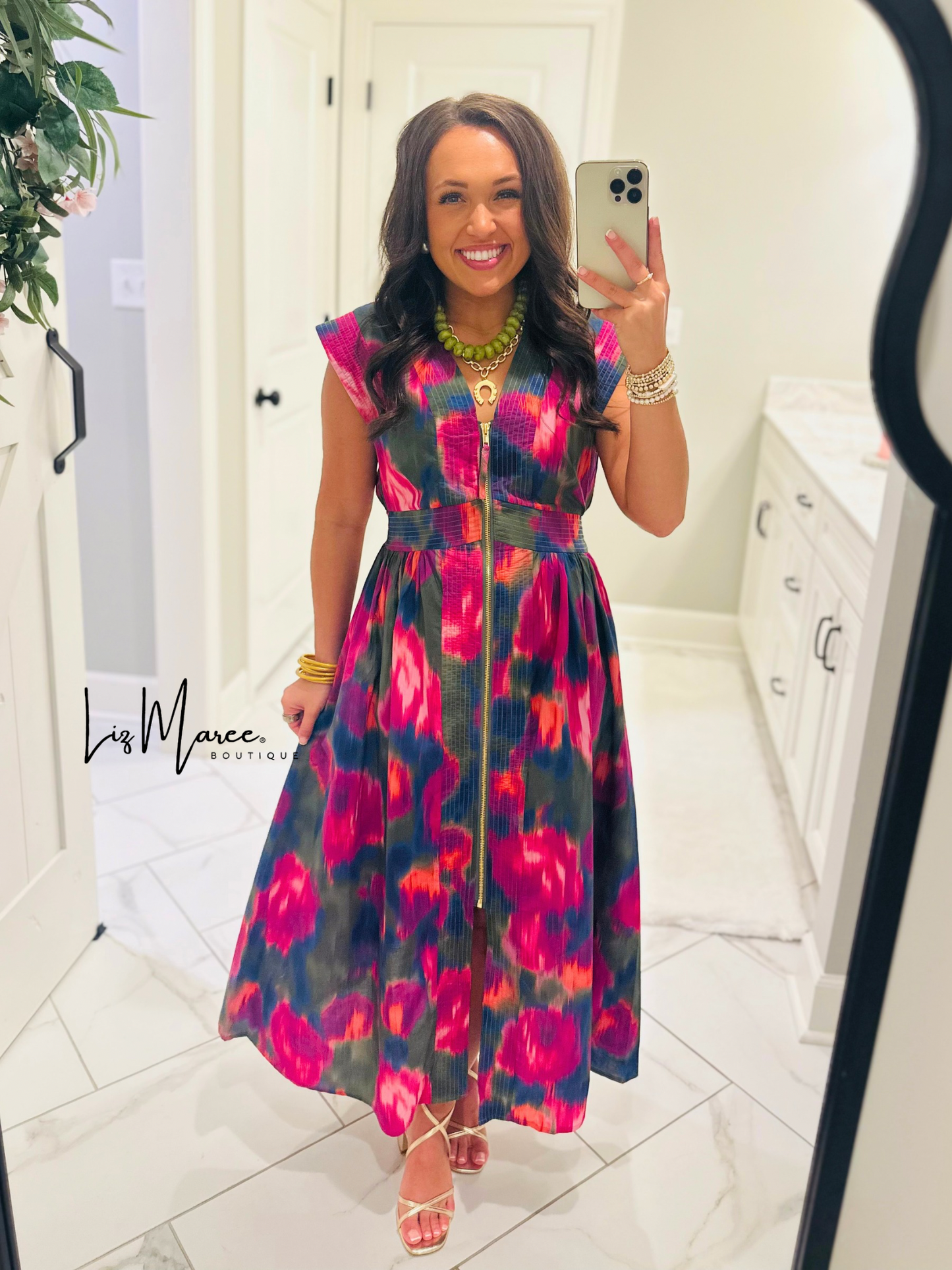 The Libby Magenta Midi Dress