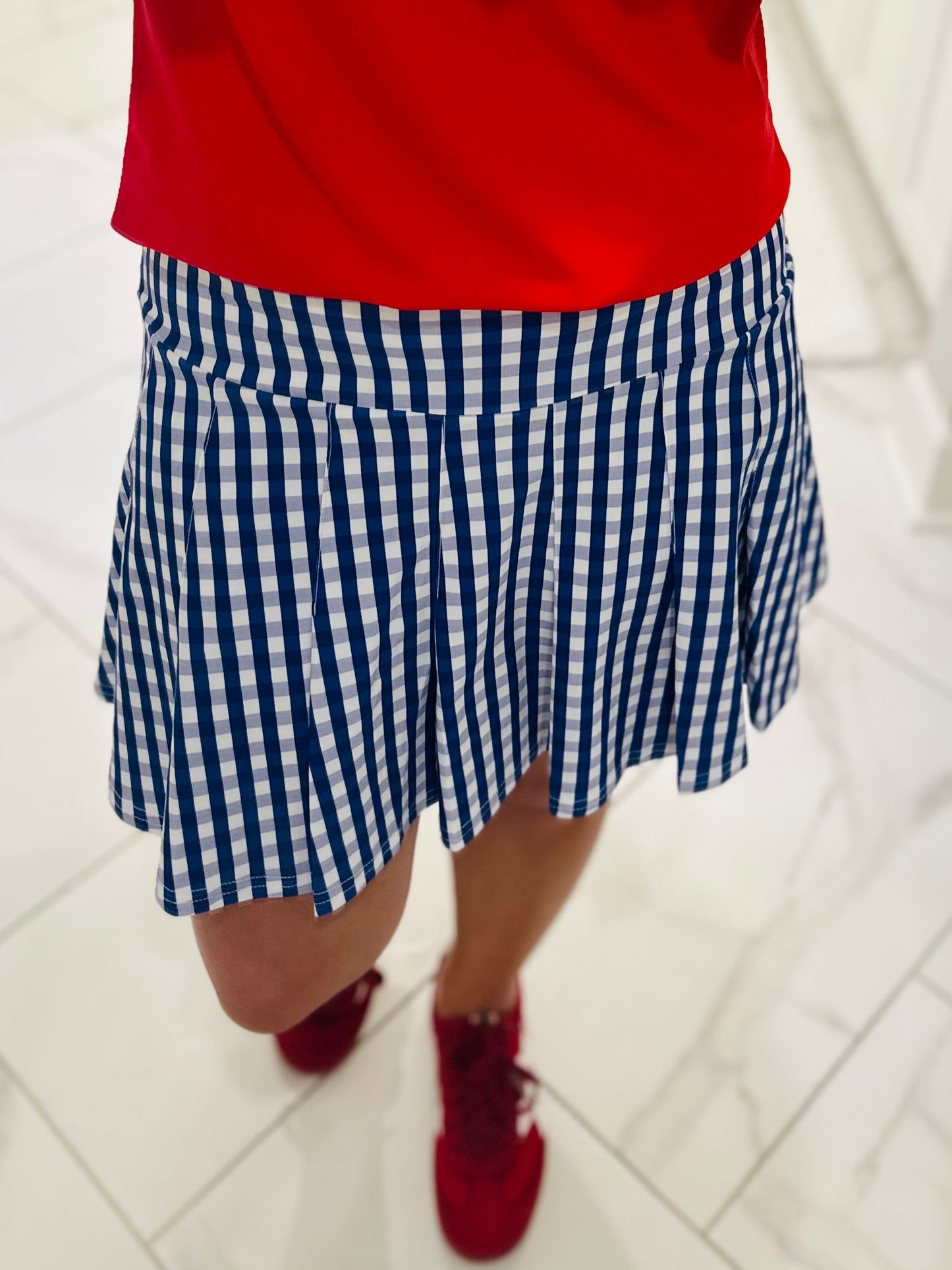 The Jackie Royal Blue Gingham Skort