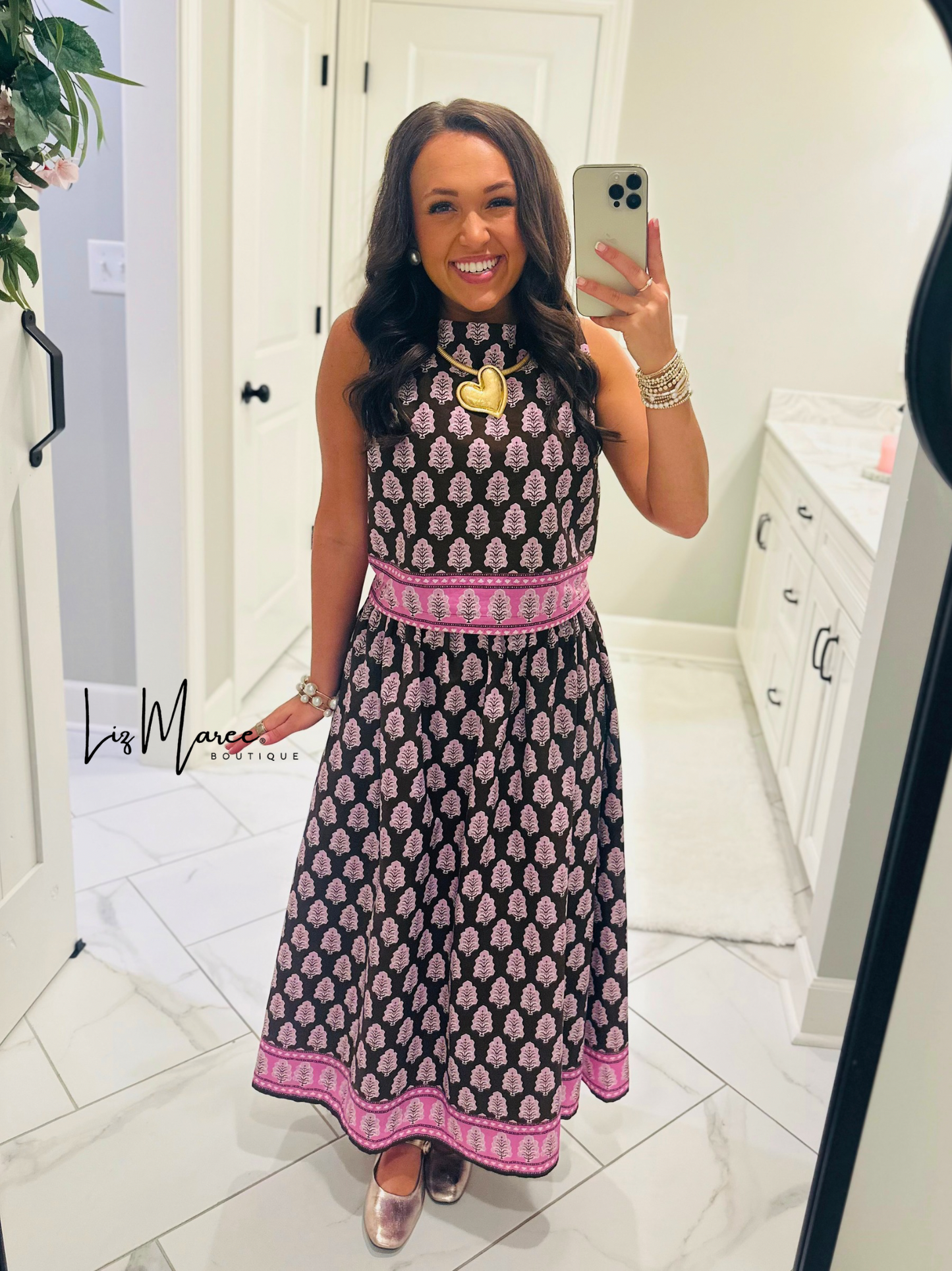 The Natalie Brown Floral Midi Skirt