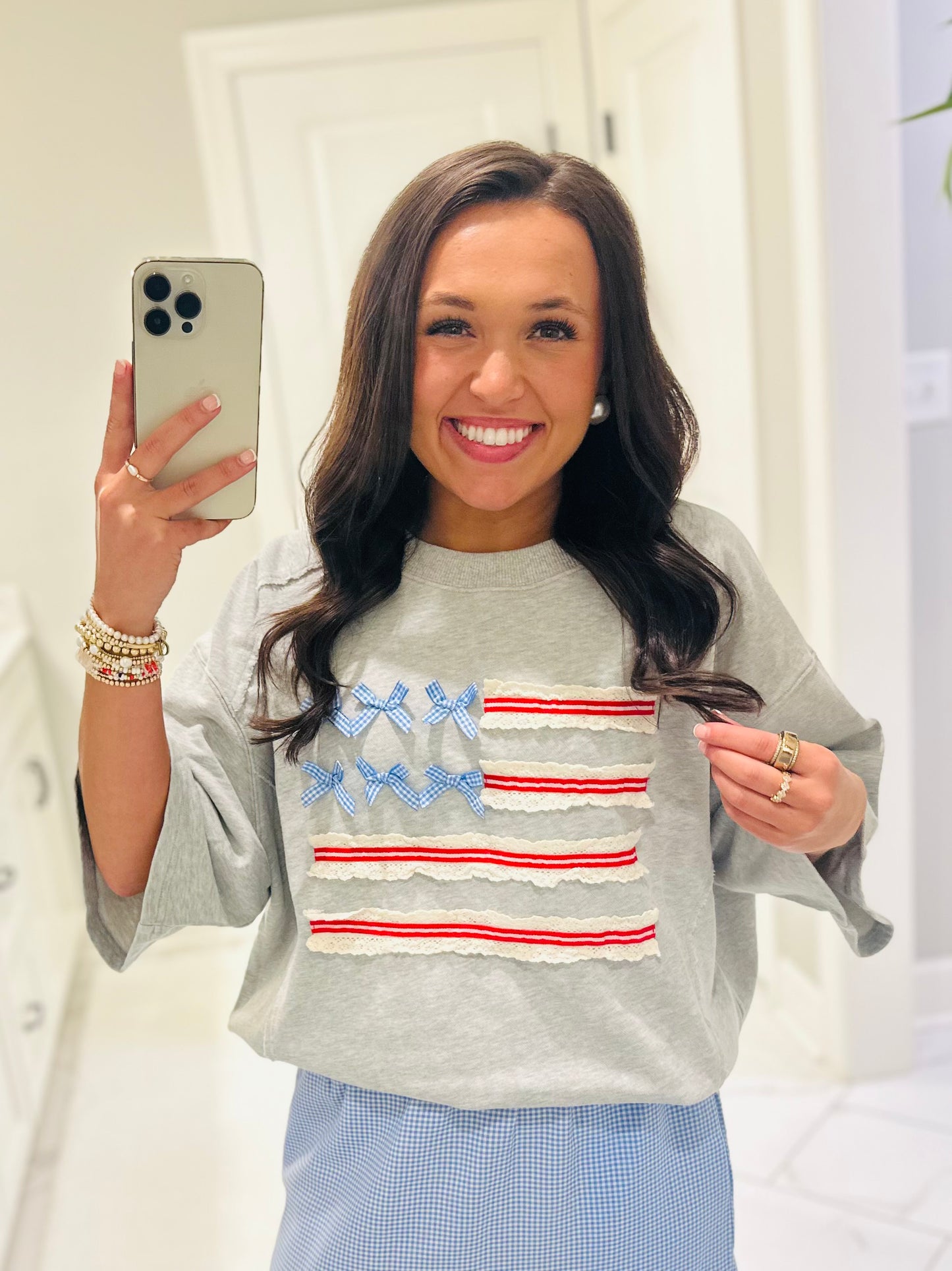 The American Flag Terry Knit Top