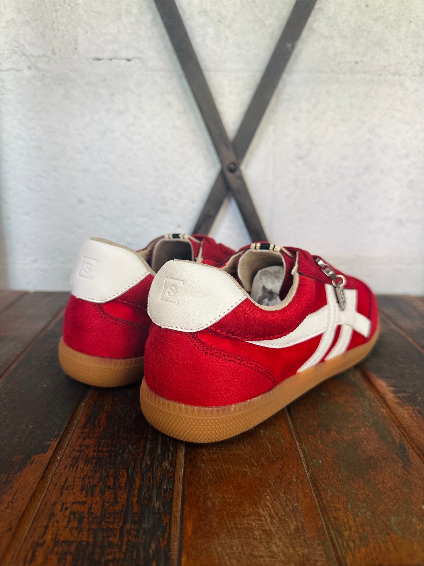The Sasha Red Suede Sneaker