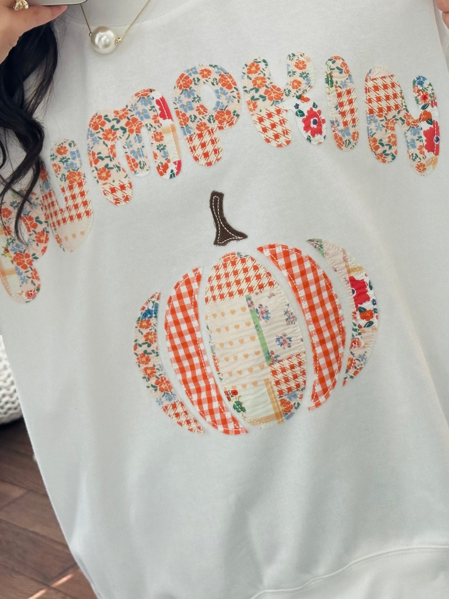 The Pumpkin Patchwork Long Sleeve Crewneck