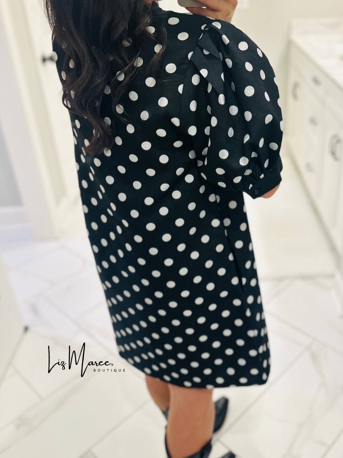 The Baylie Black Polka Dot Dress