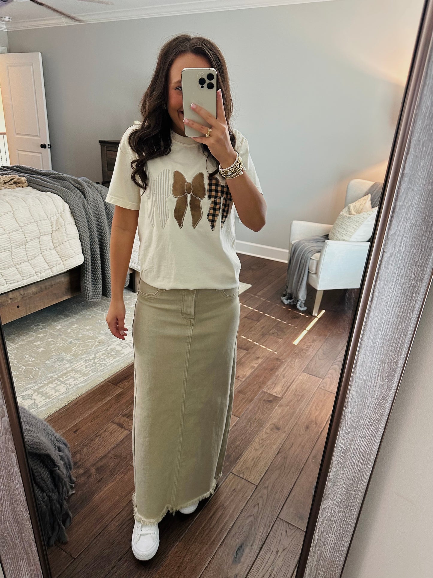 The High Rise Sand Maxi Skirt