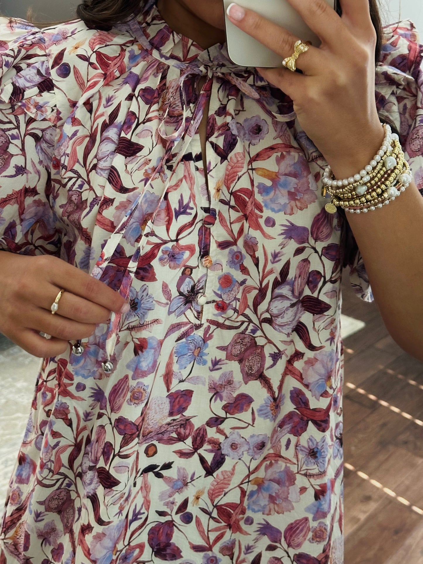The Finley Floral Ruffle Sleeve Top