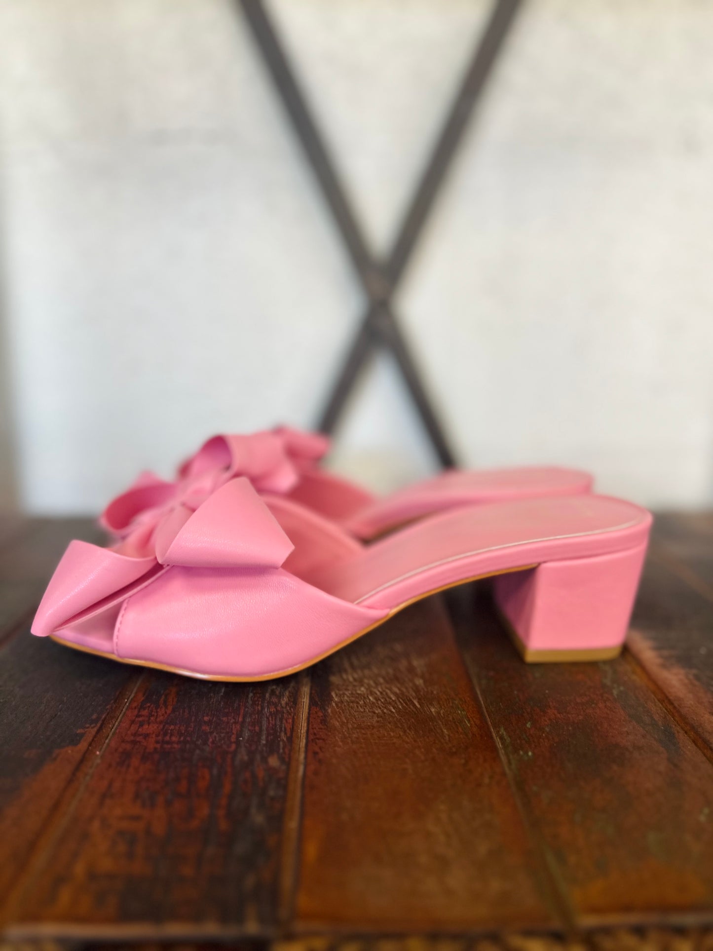 The Flora Pink Bow Heels