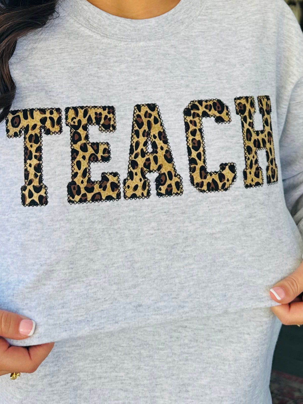 The Teach Leopard Embroidered Sweatshirt