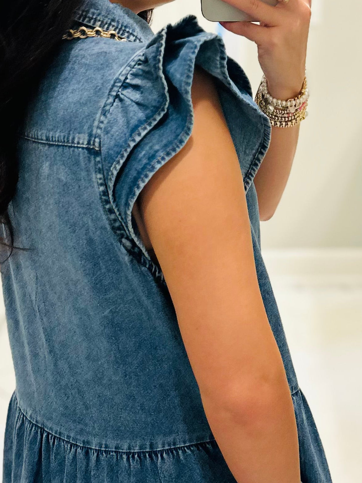 The Payton Denim Tiered Dress