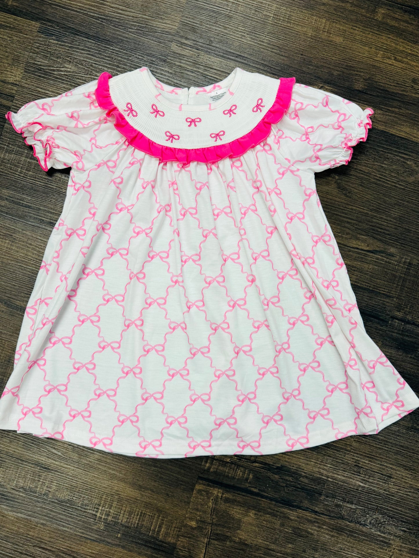 The Pink Bow Embroidered Dress - Toddler