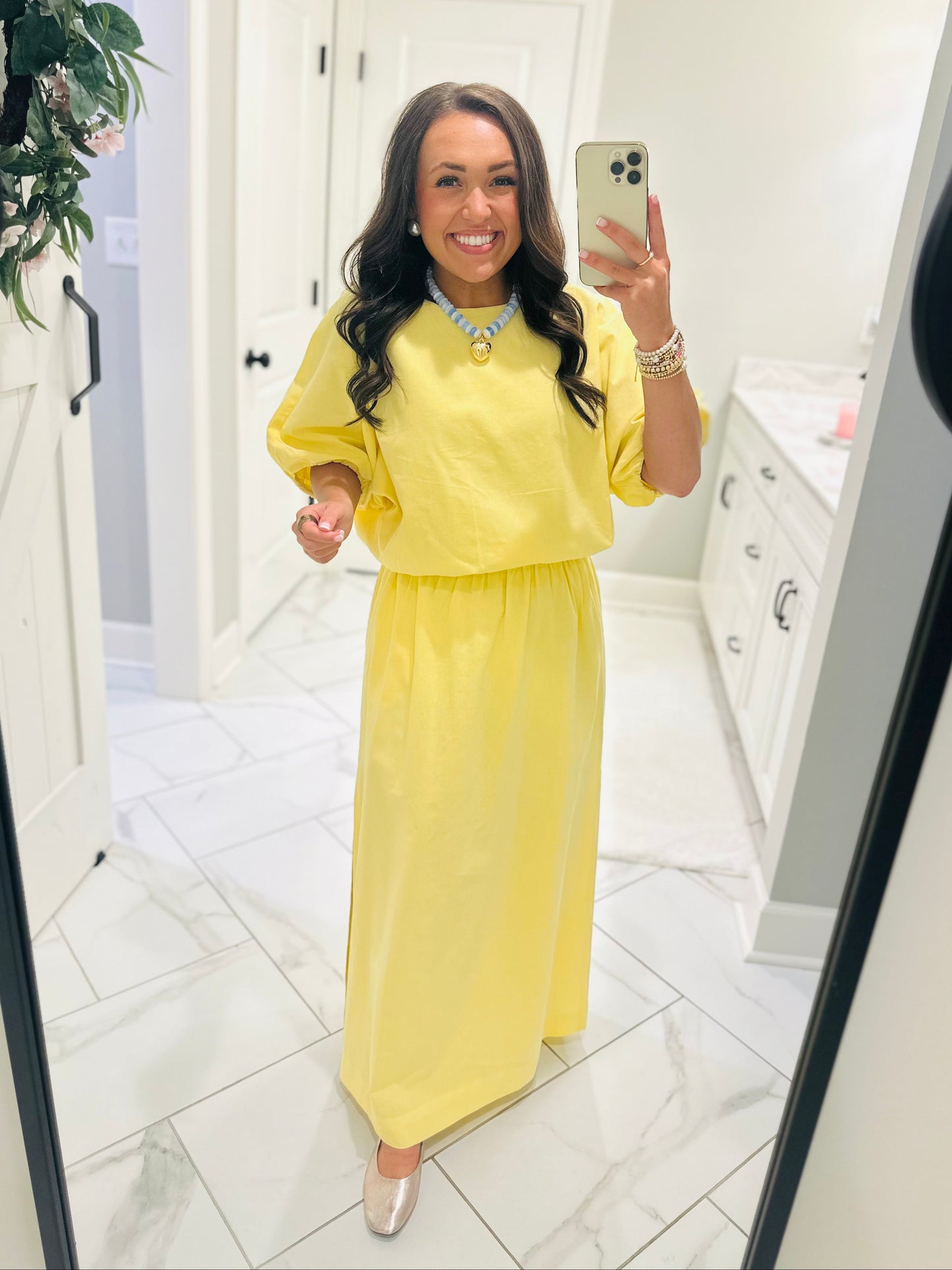 The Daisy Yellow Knit Top + Skirt Set