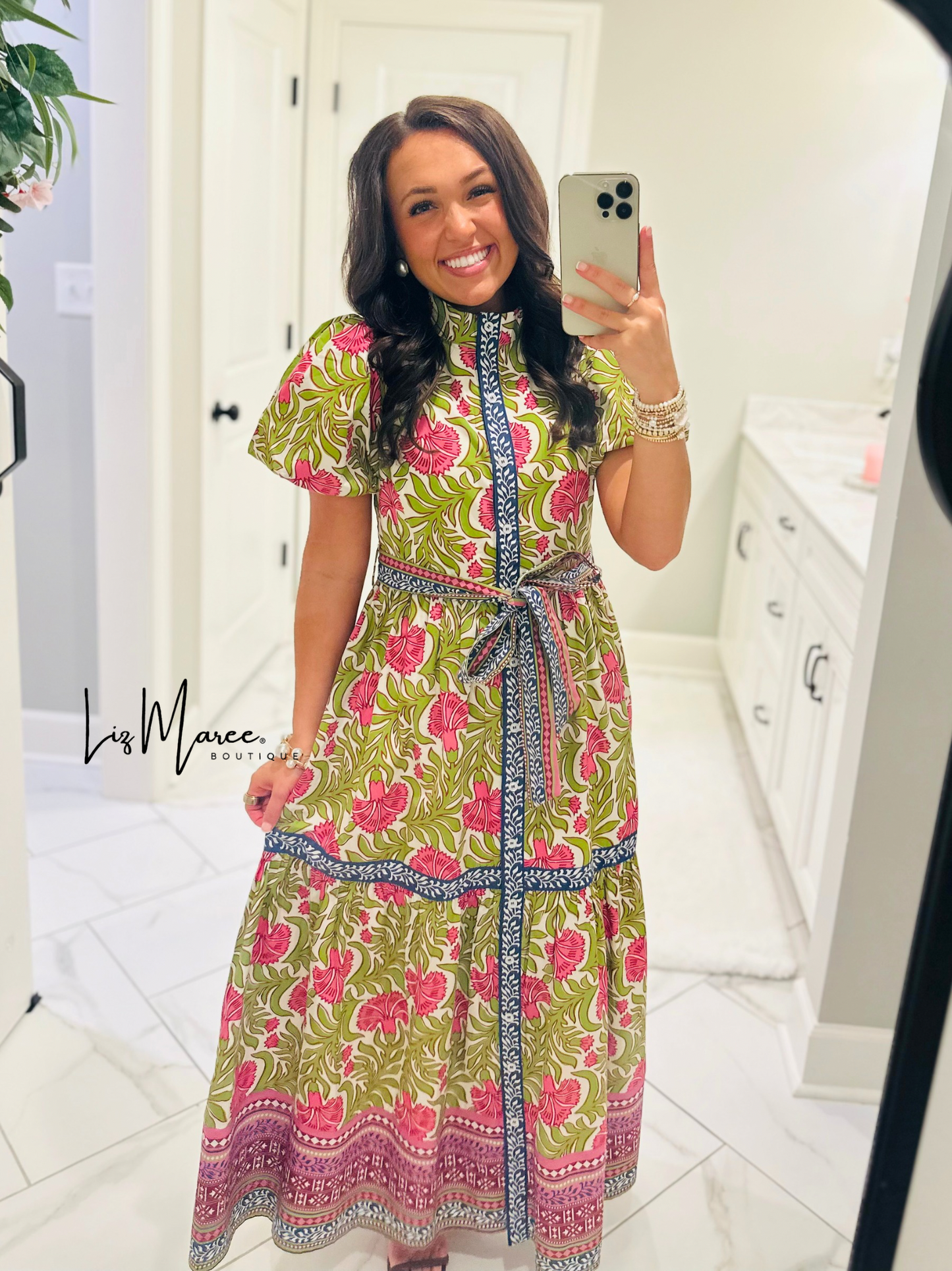 The Kennedy Green Floral Maxi Dress