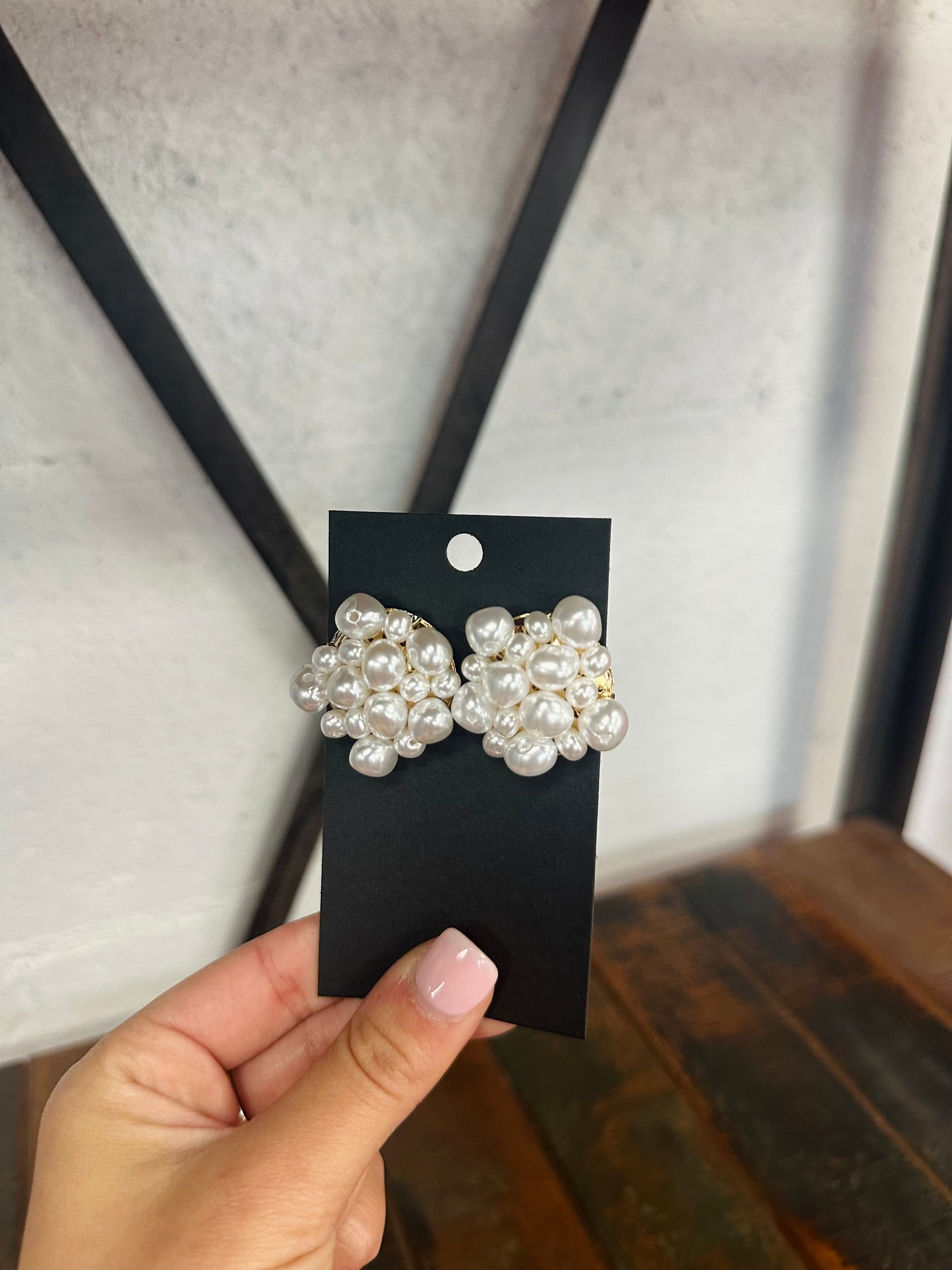 Pearl Round Cluster Earring
