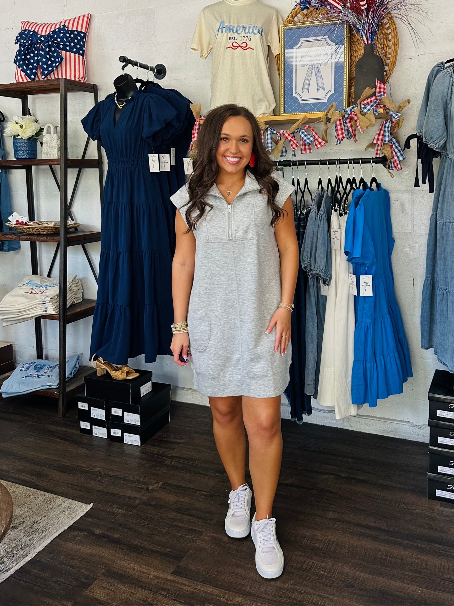 The Annie Grey Quarter Zip Dress