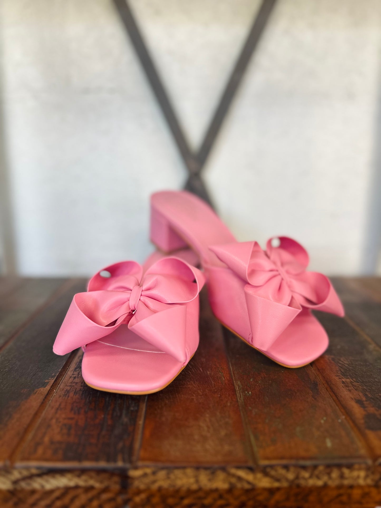 The Flora Pink Bow Heels