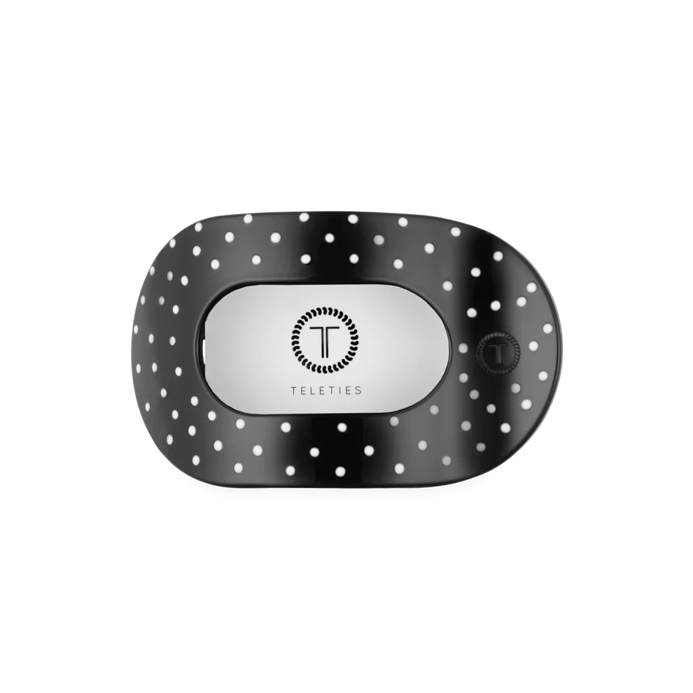 Black Polka Dot Party Flat Round Hair Clip