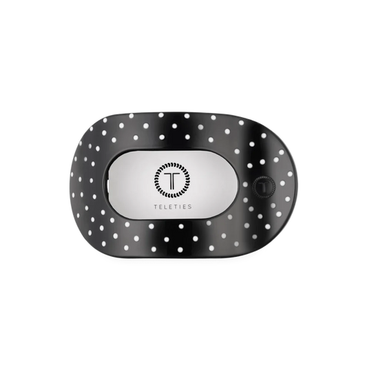 Black Polka Dot Party Flat Round Hair Clip