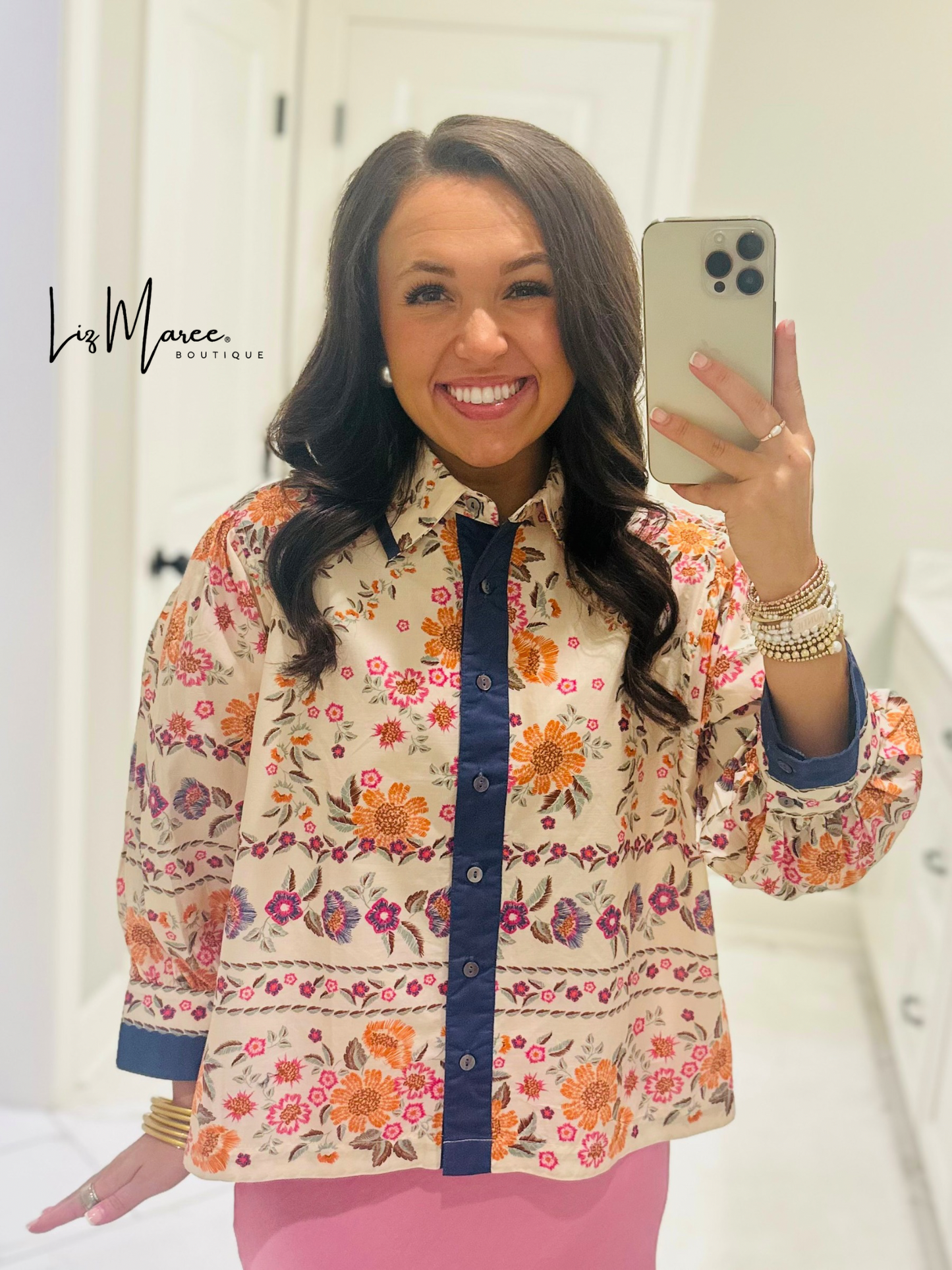 The Holly Ecru Floral Top