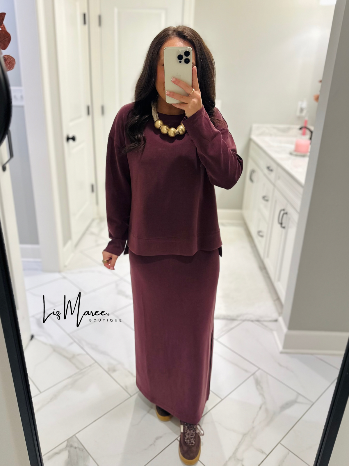 The Rheanne Wine 2 Piece Dress Set