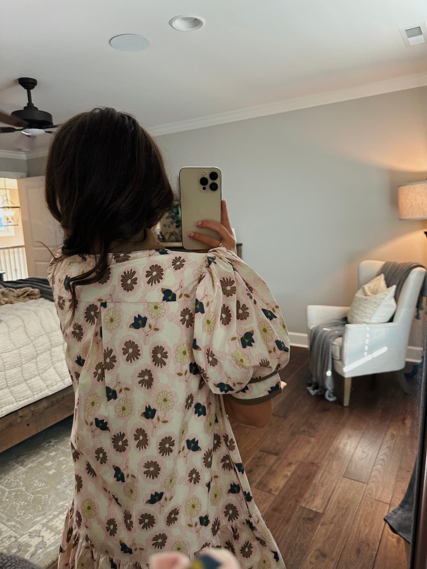 The Scarlett Brown and Pink Floral Dress