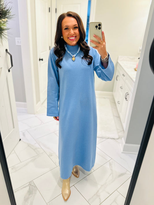The Blue Sweater Midi Dress