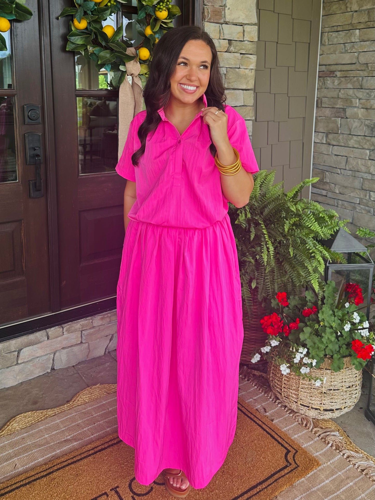 The Rosie Pink Top + Skirt Set