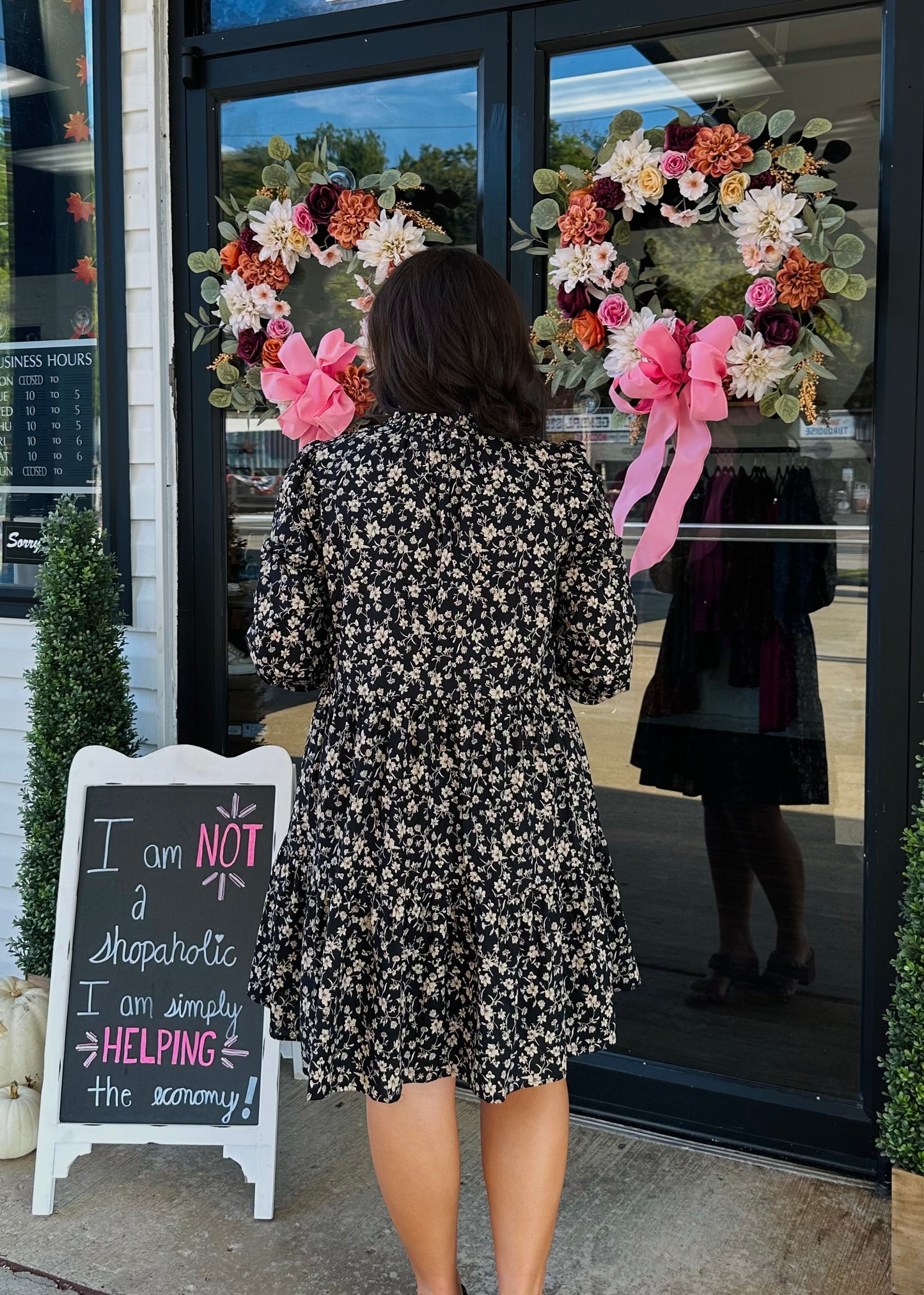 The Ellie Black Floral Print Dress