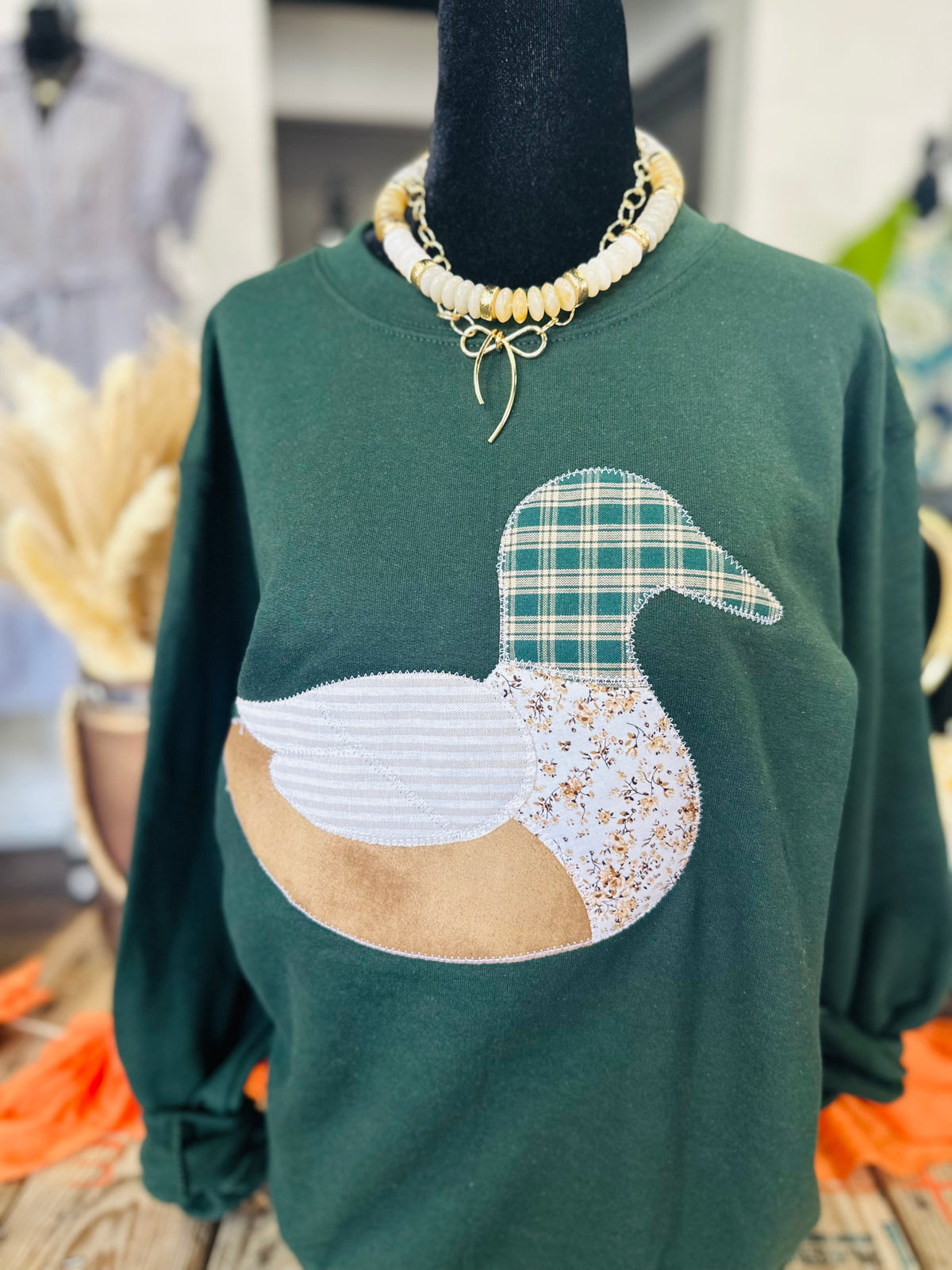 The Hunter Green Mallard Duck Embroidered Sweatshirt