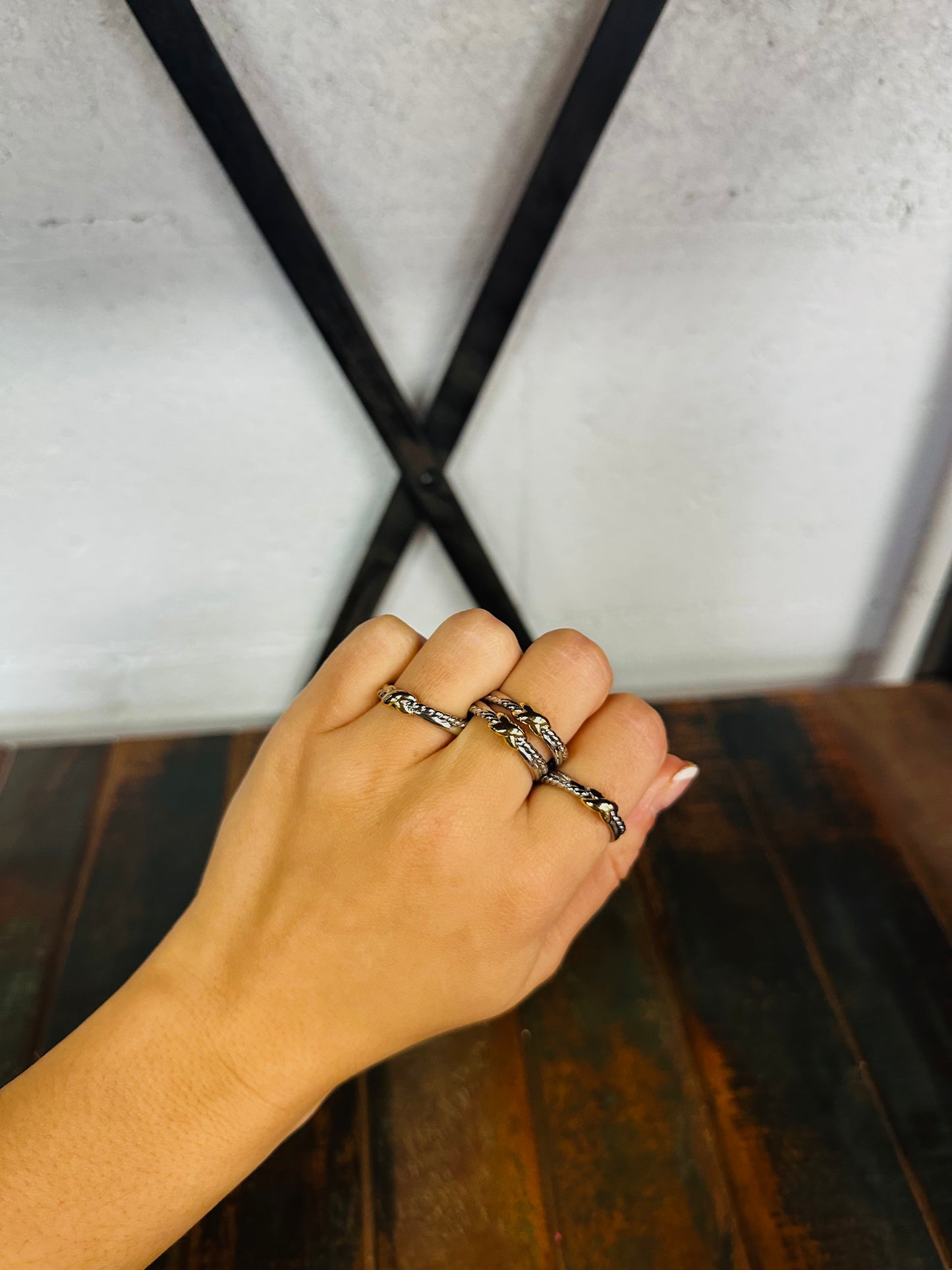 Gold + Silver Two-tone Cross Ring