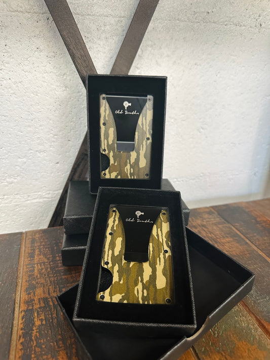 Thicket Camo Grit Aluminum Slim Wallet with Money Clip