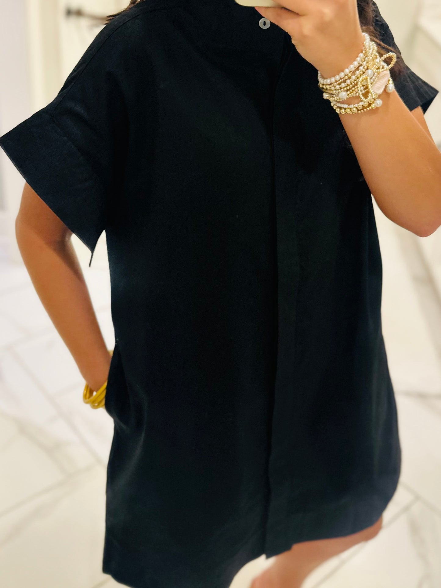 The Rach Black Shirt Dress