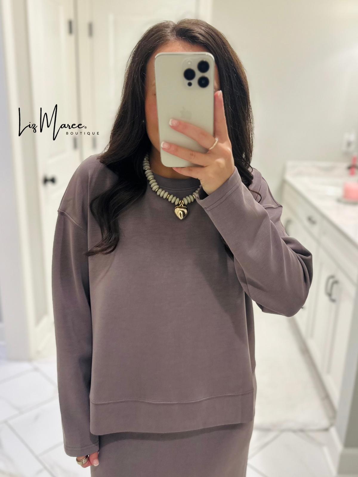 The Rheanne Mocha 2 Piece Dress Set