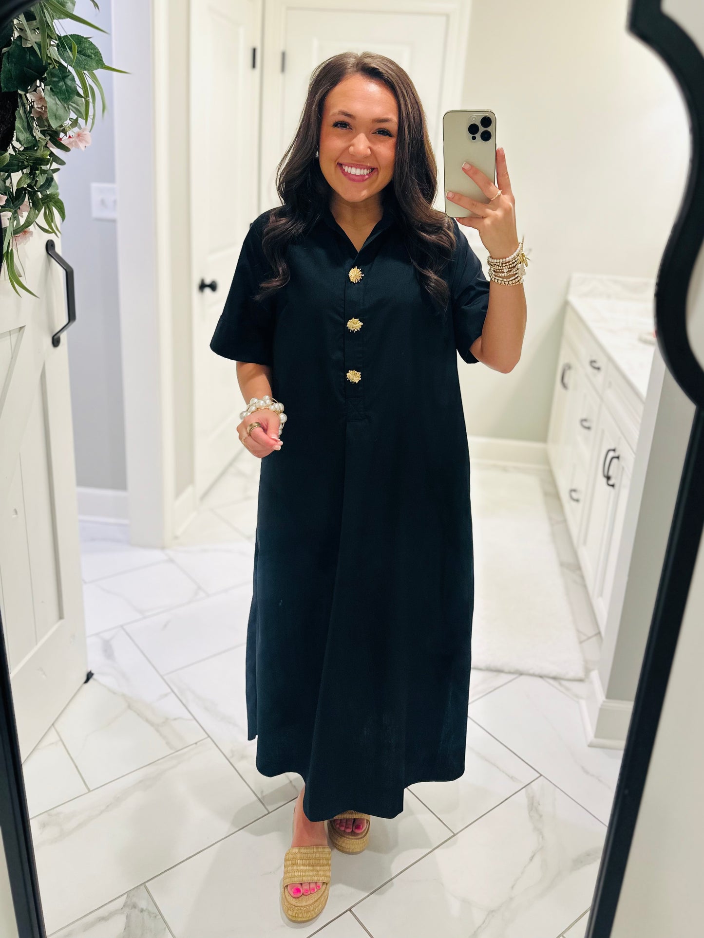 The Delaney Black Midi Dress