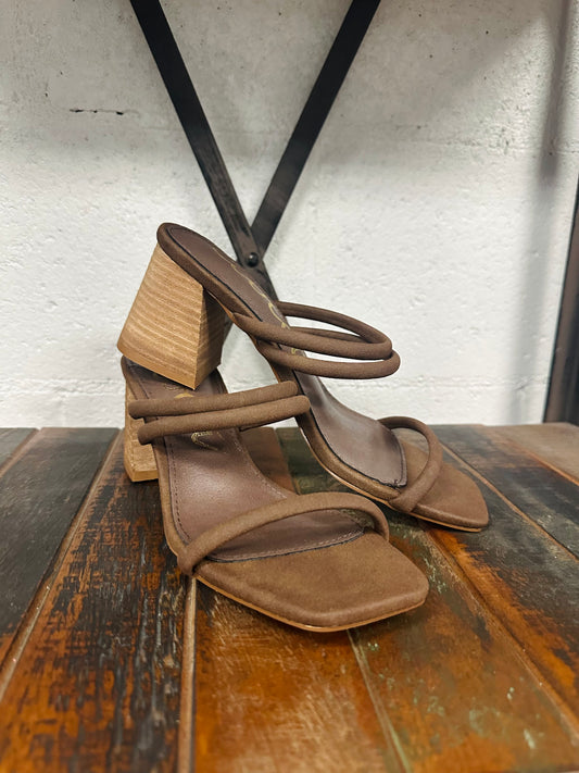 The Heather Chestnut Suede Heel