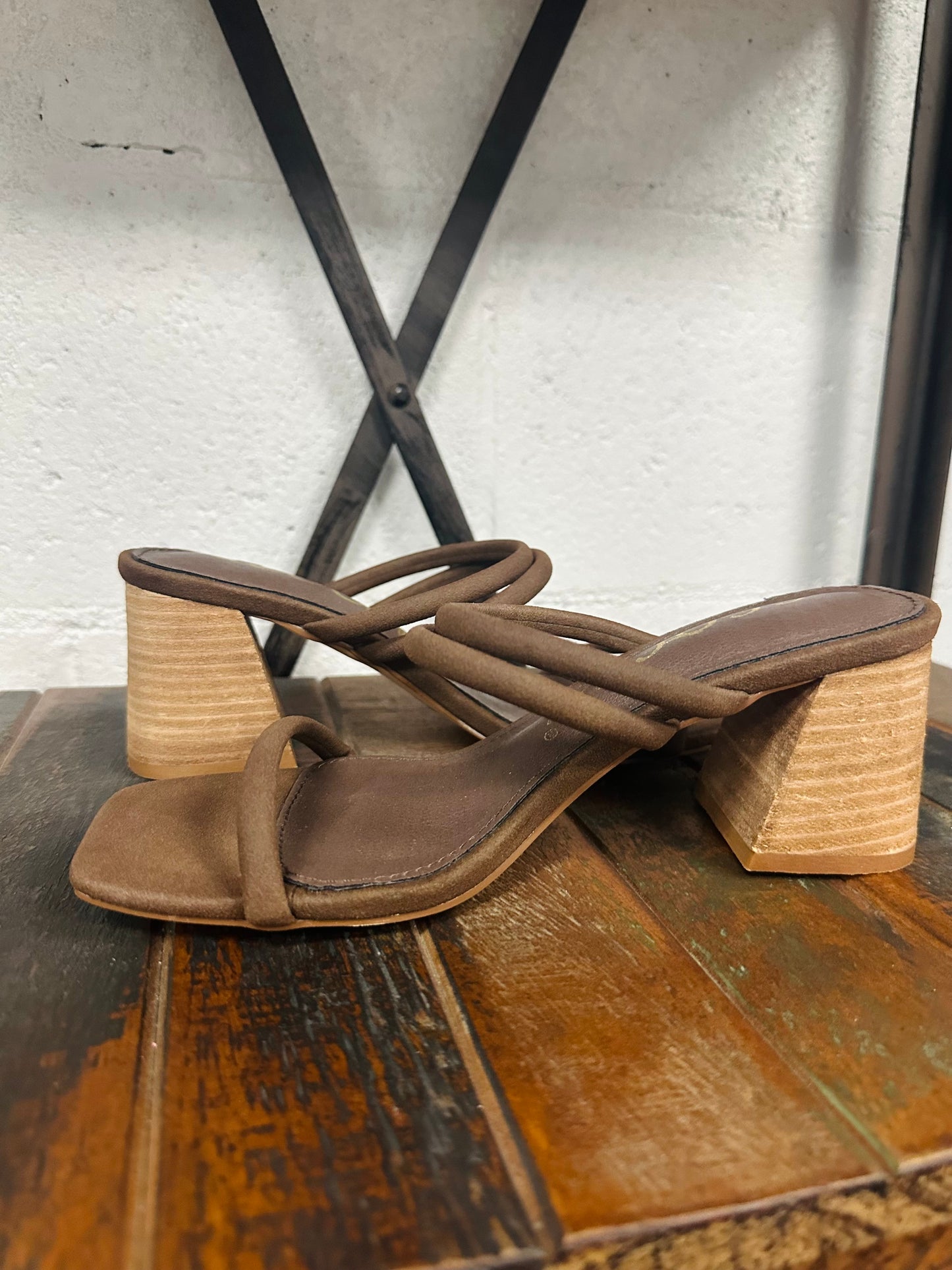 The Heather Chestnut Suede Heel